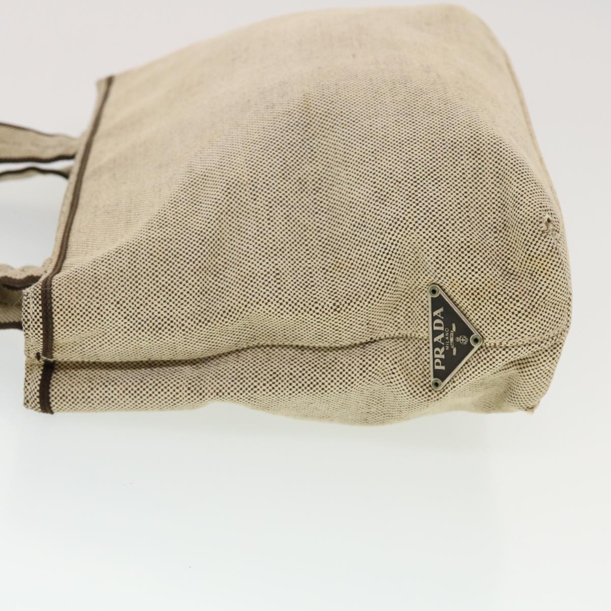 Prada Hand Bag Canvas Gray
