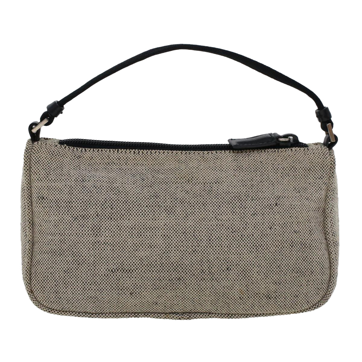 Prada Accessory Pouch Canvas Gray Luxury Handbag