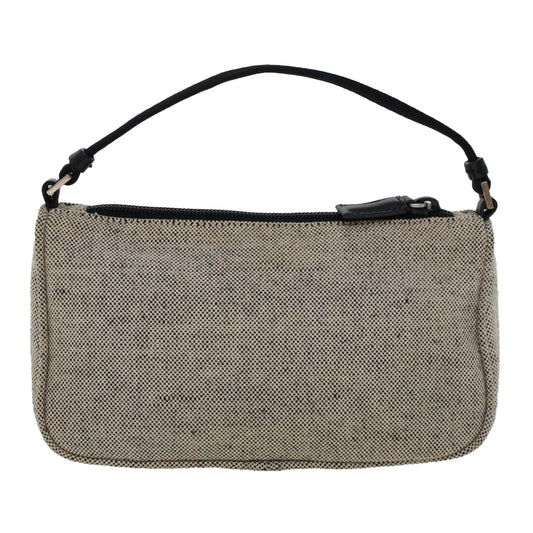 Prada Accessory Pouch Canvas Gray Luxury Handbag