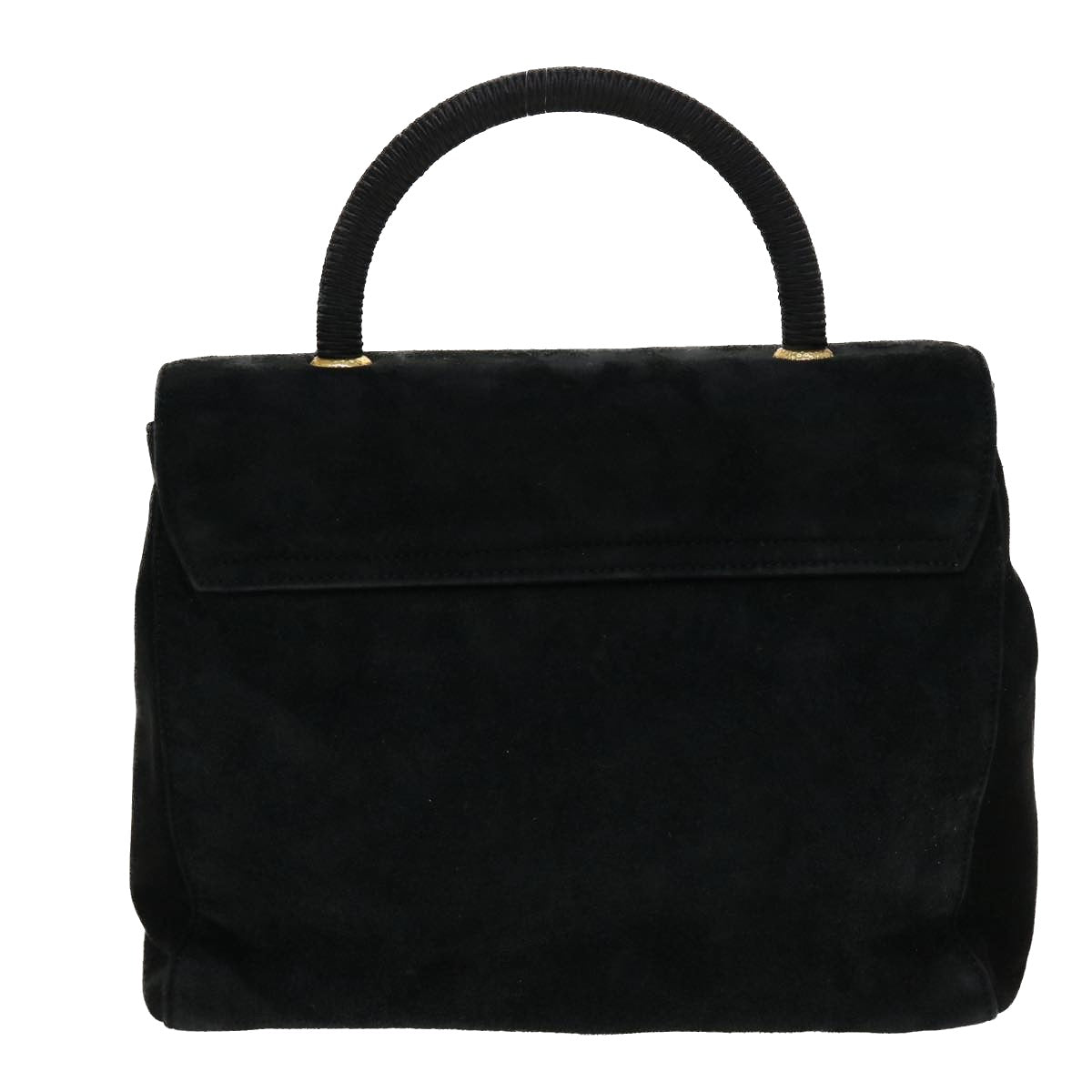 Prada Hand Bag Suede Black