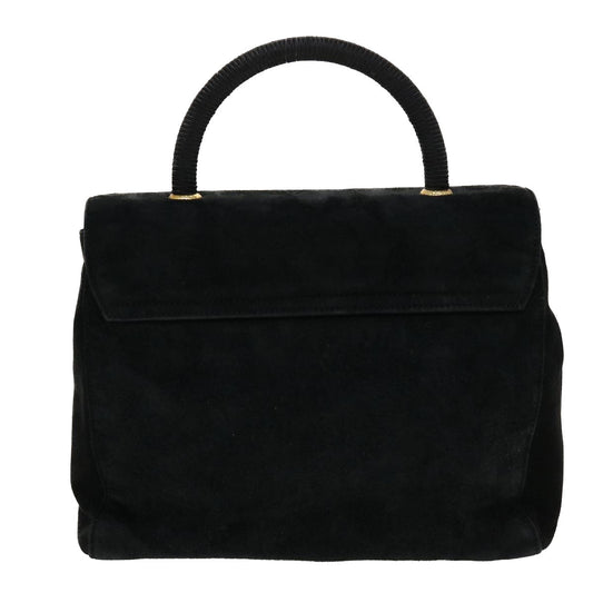 Prada Hand Bag Suede Black