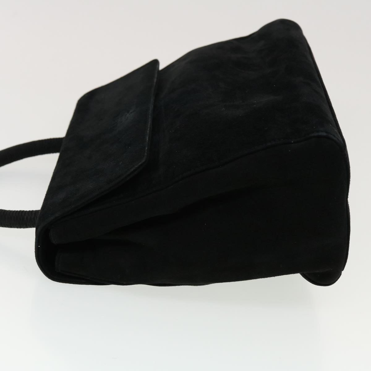 Prada Hand Bag Suede Black