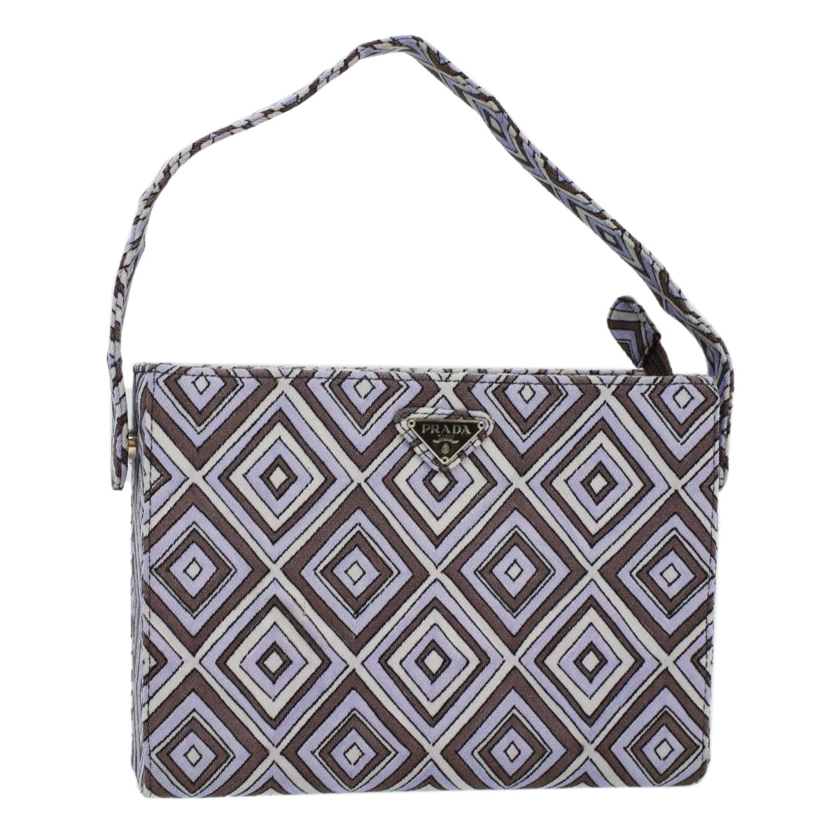 Prada Shoulder Bag Canvas Purple