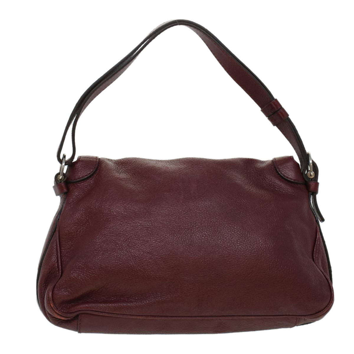 Luxury CELINE Fringe Shoulder Bag Leather Red 5797