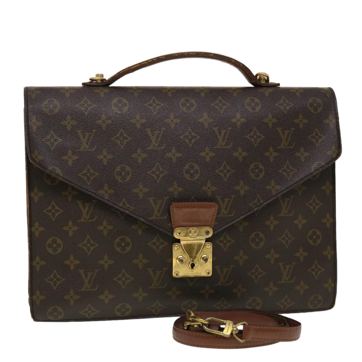 LOUIS VUITTON Monogram Porte Documents Bandouliere Bag 2way M53338 Auth bs5892