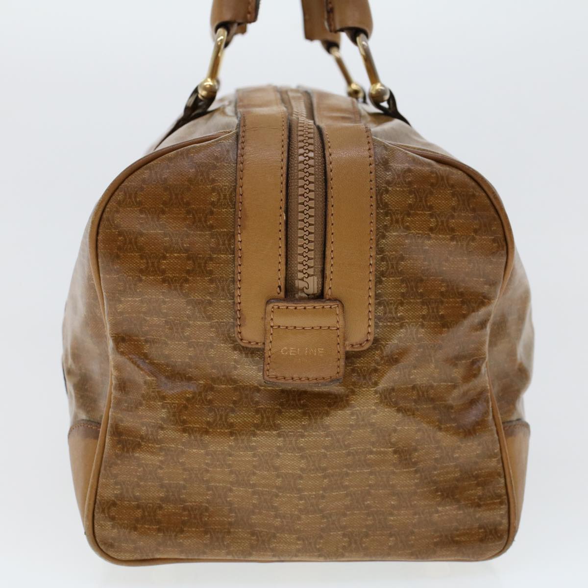 Luxury CELINE Macadam Canvas Boston Bag Coated Canvas Brown 6013
