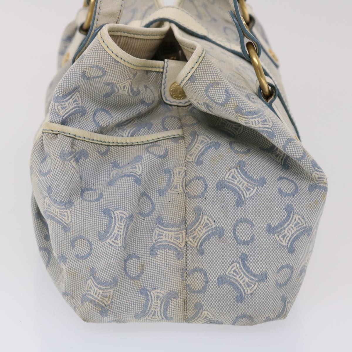 Luxury CELINE Paris Macadam Shoulder Bag Canvas Blue Whe 6303