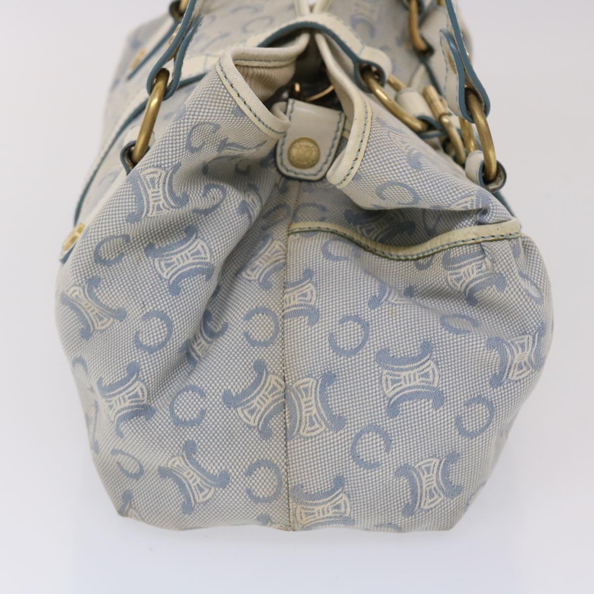Luxury CELINE Paris Macadam Shoulder Bag Canvas Blue Whe 6303
