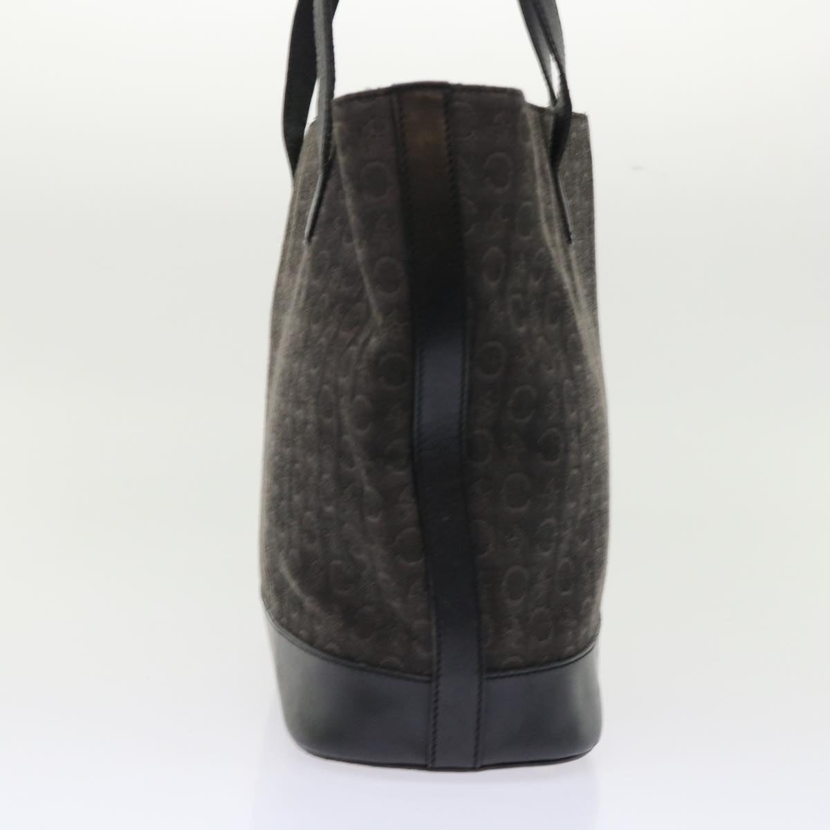 Luxury CELINE C Macadam Canvas Tote Bag Leather Black 6508