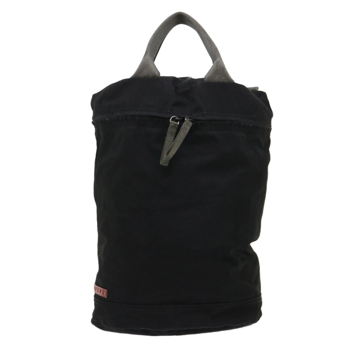 Prada Hand Bag Nylon Black Red
