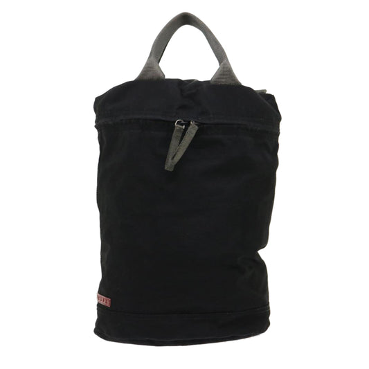 Prada Hand Bag Nylon Black Red