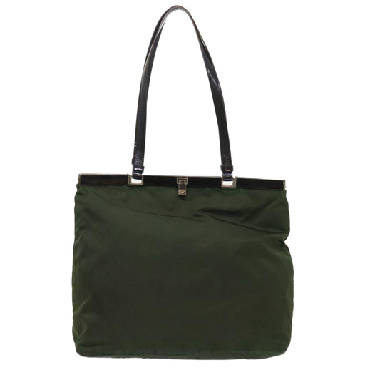 Prada Shoulder Bag Nylon Leather Green