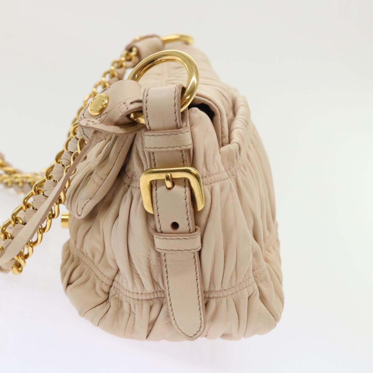 Prada Chain Shoulder Bag Leather Pink