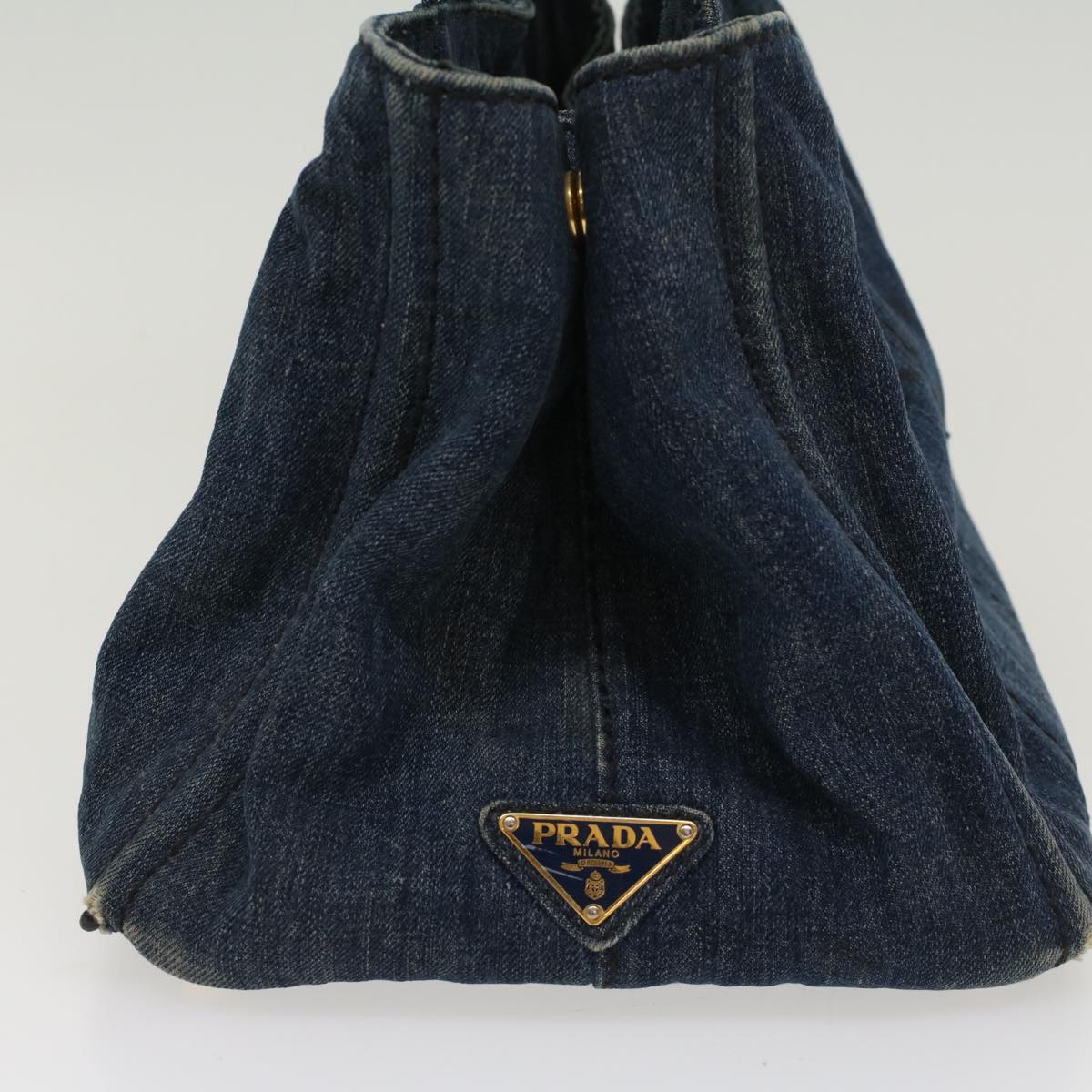 PRADA Kanapa MM Hand Bag Canvas Blue Auth