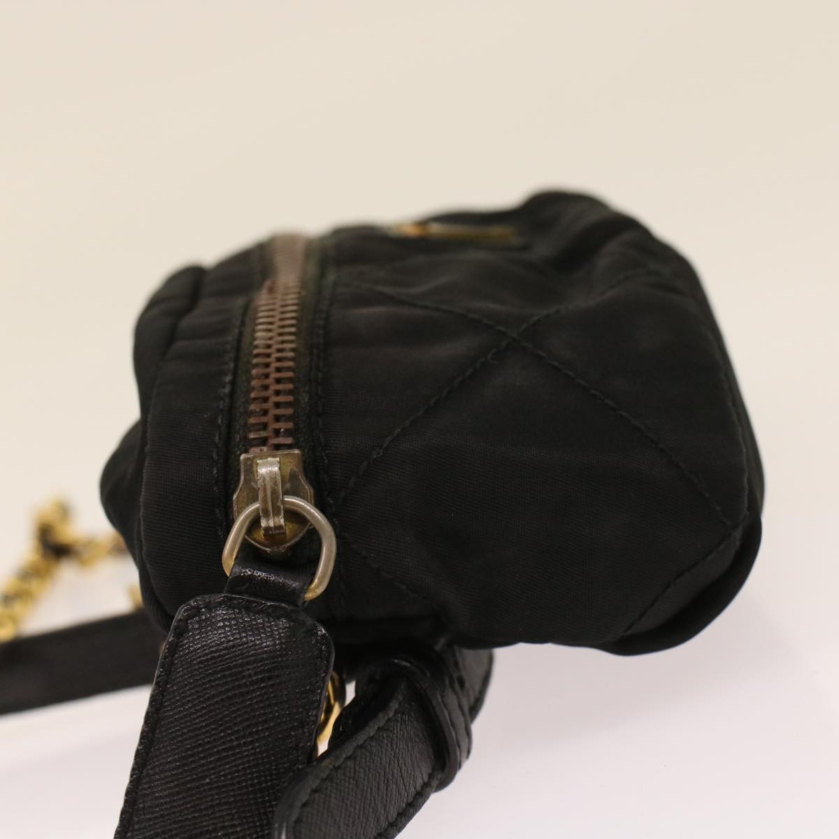 Prada Chain Shoulder Bag Nylon Black