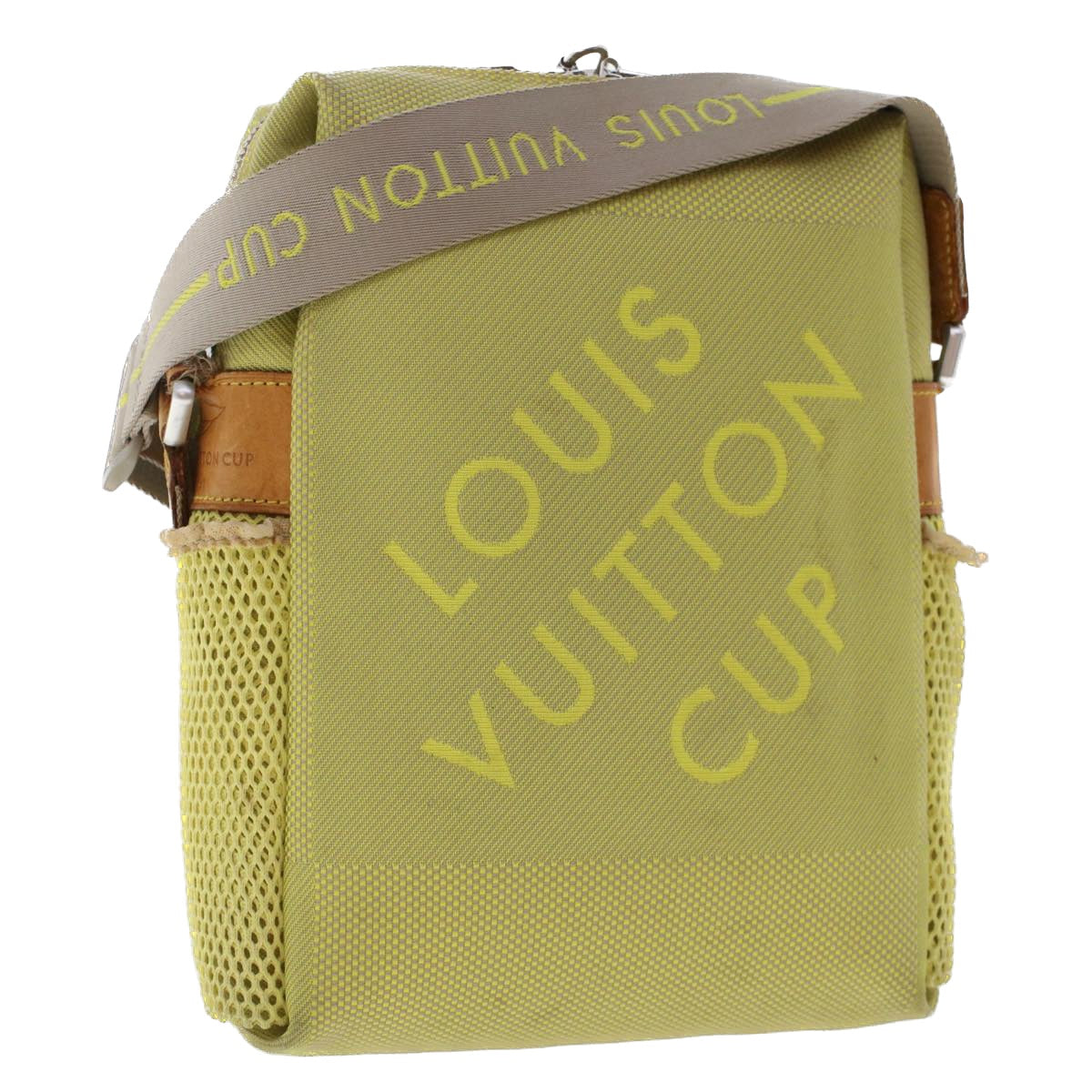 LOUIS VUITTON Damier Geant Weatherly Shoulder Bag Yellow LV Auth bs6902