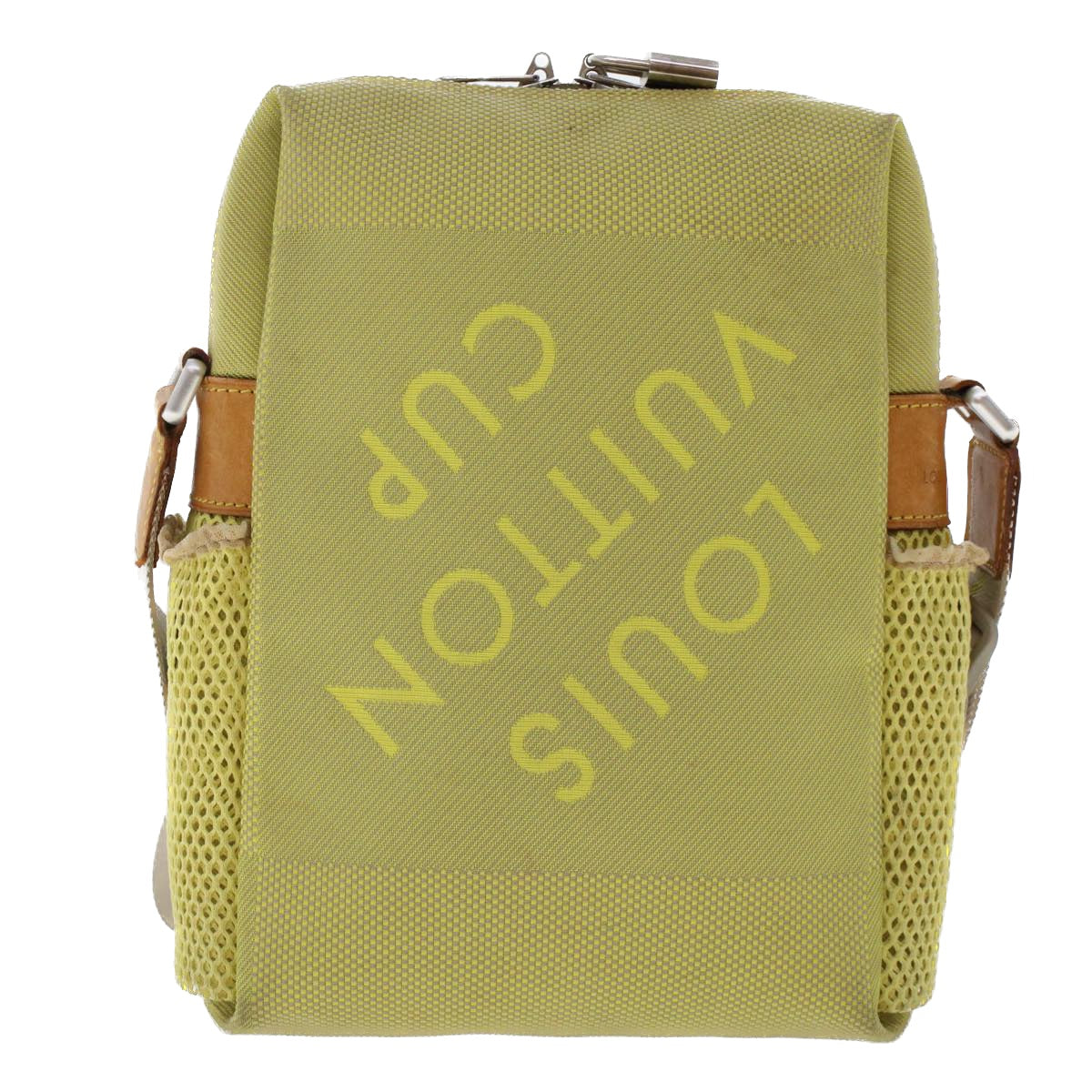 LOUIS VUITTON Damier Geant Weatherly Shoulder Bag Yellow LV Auth bs6902