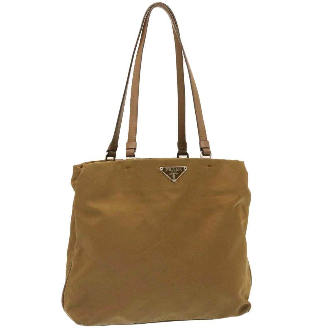 Prada Hand Bag Nylon Brown