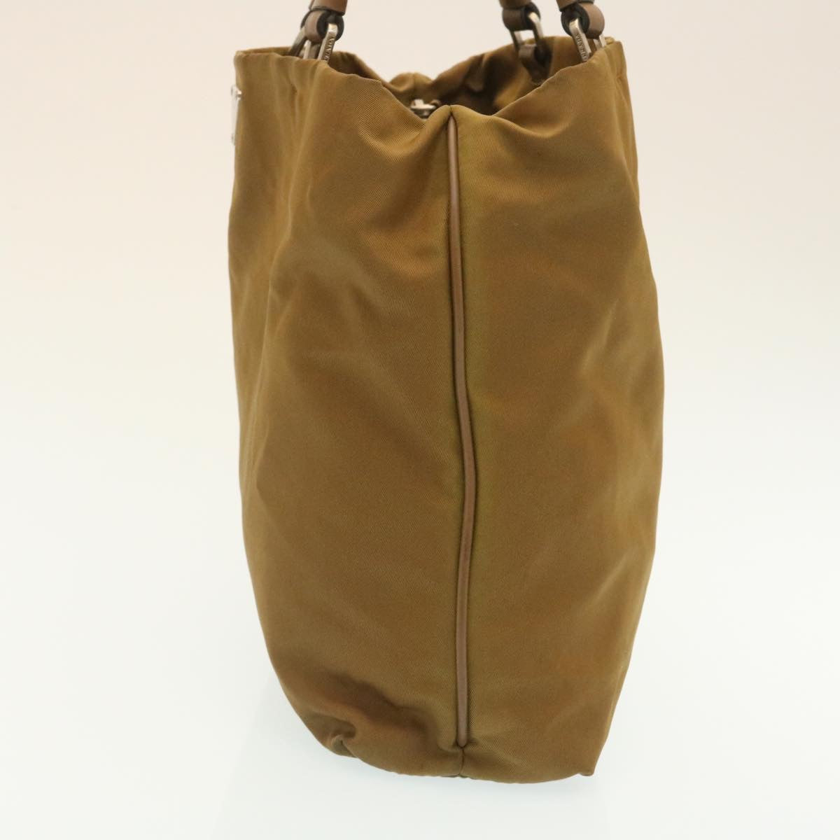 Prada Hand Bag Nylon Brown
