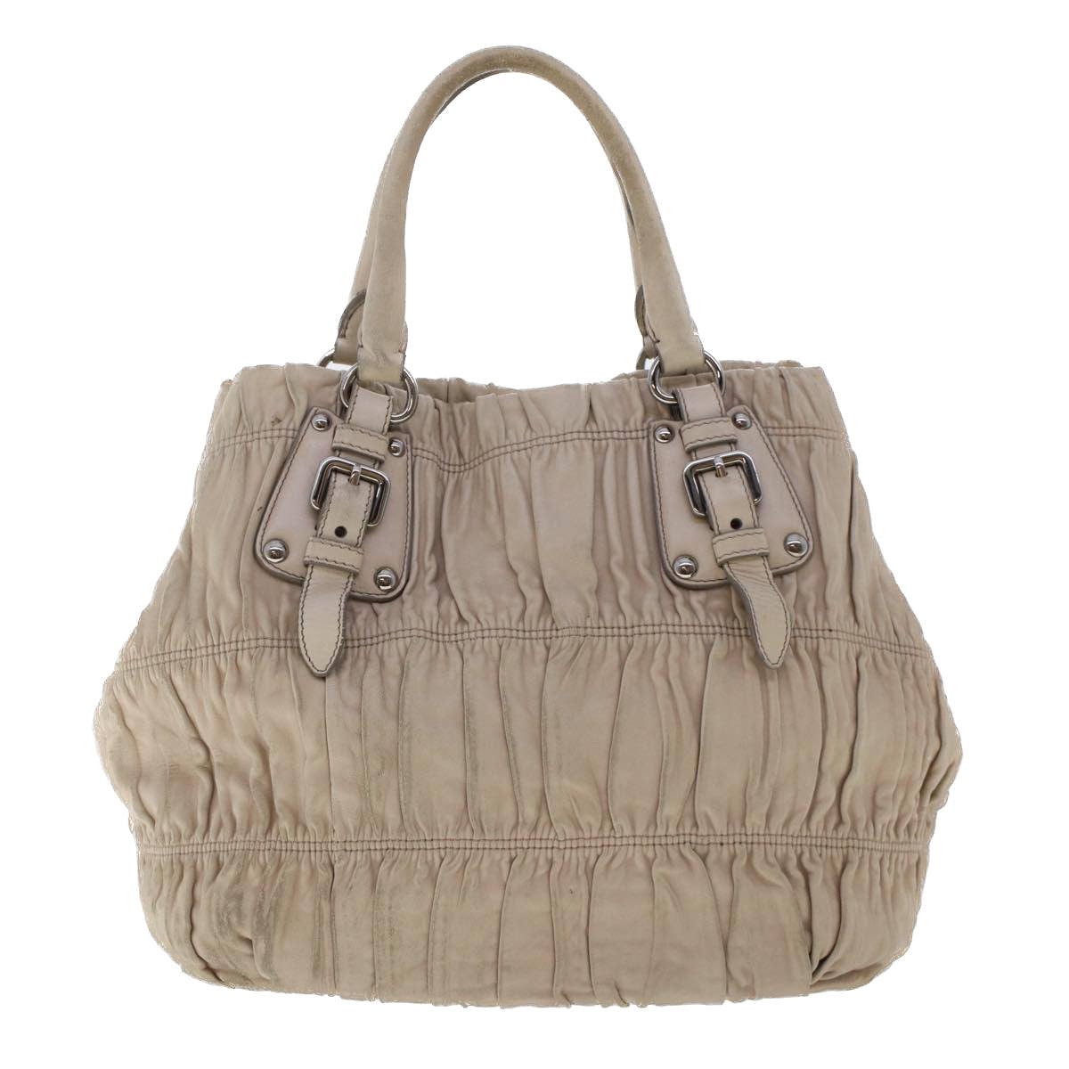 Prada Shoulder Bag Leather 2way Gray
