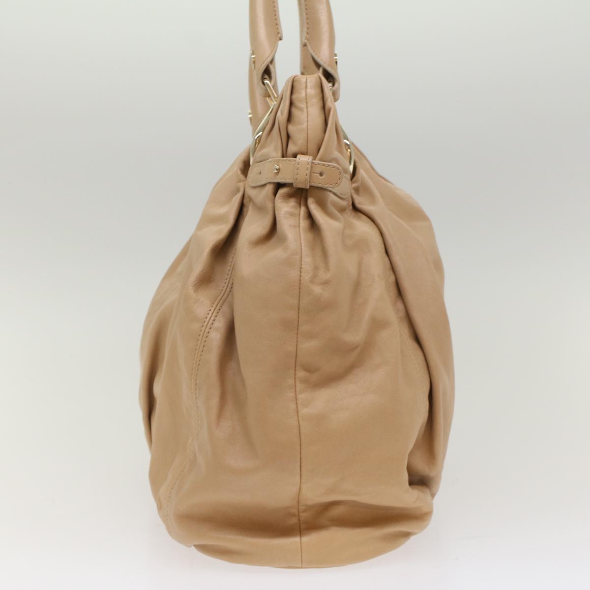 Luxury CELINE Shoulder Bag Leather Beige 7176