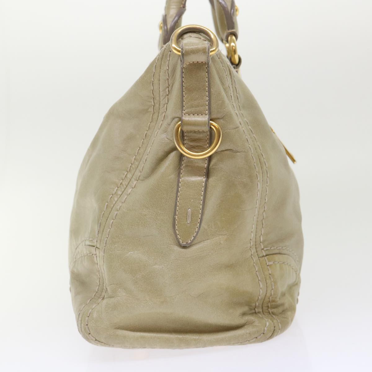 Prada Boston Bag Leather Beige