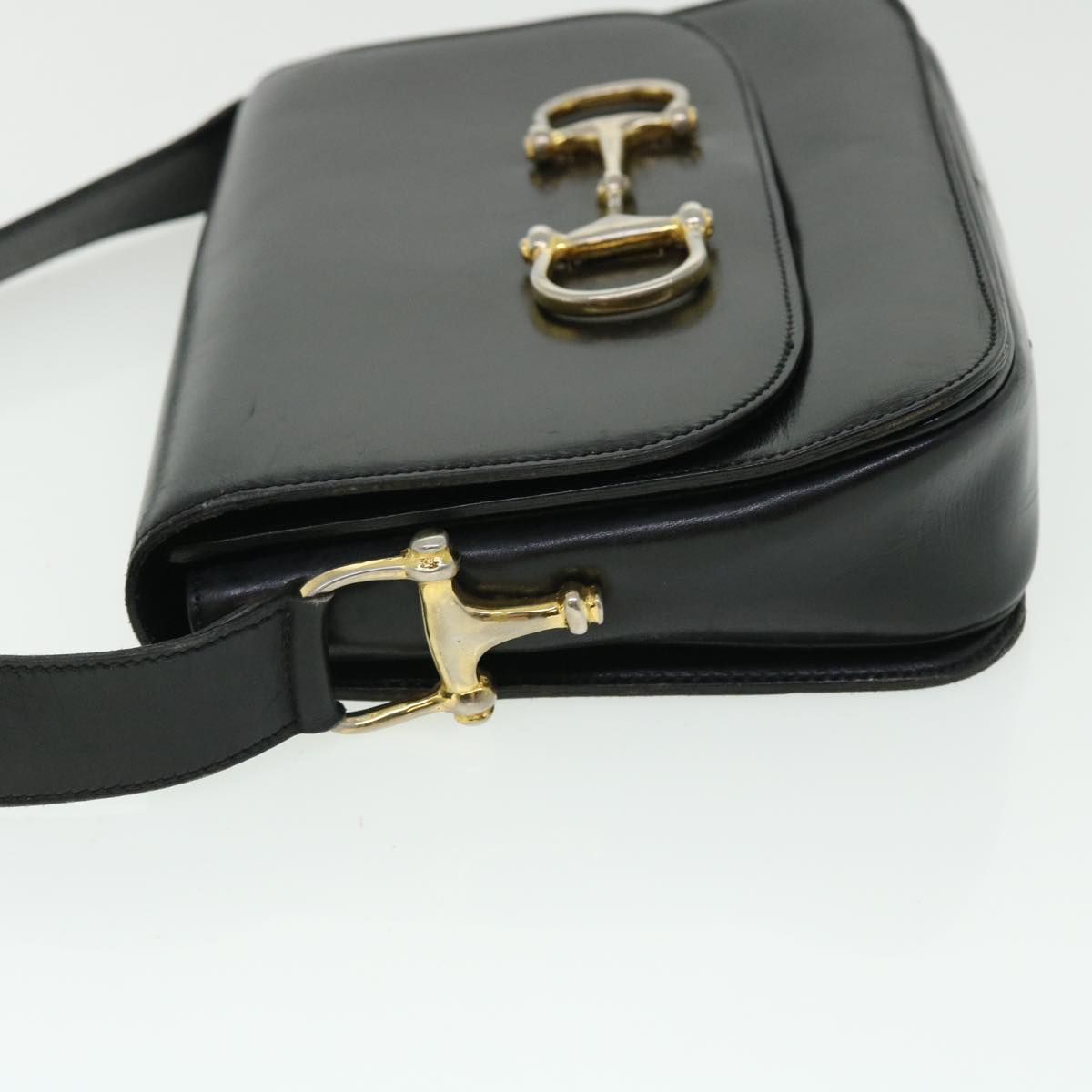 Luxury CELINE Shoulder Bag Leather Black 7529