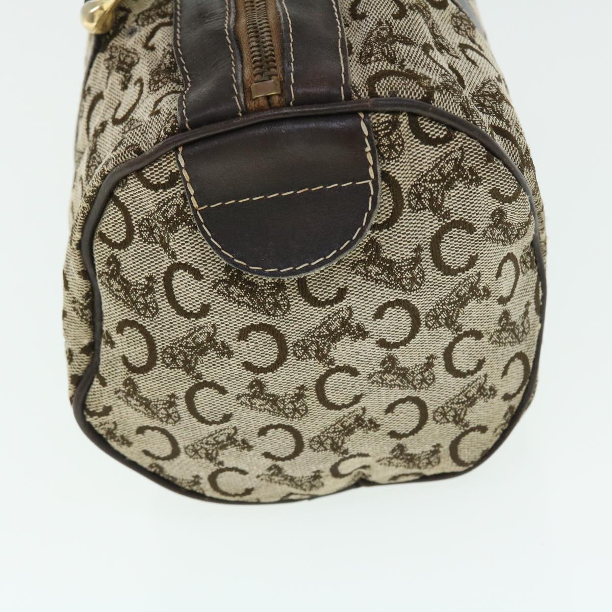 Luxury CELINE C Macadam Canvas Boston Bag Brown 7600