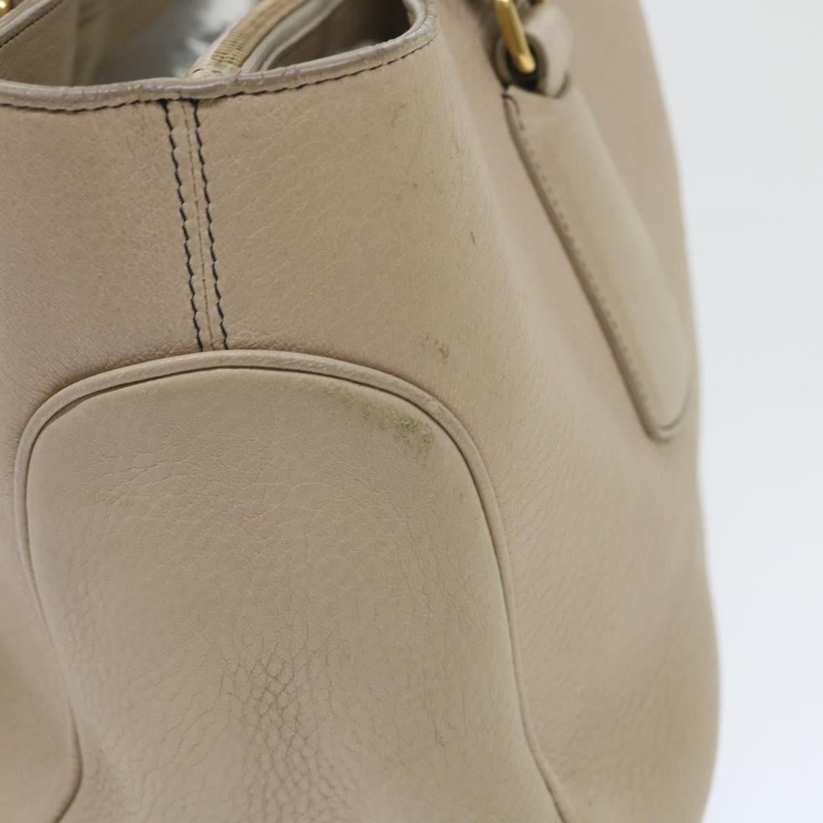 Luxury CELINE Hand Bag Leather Beige 8421