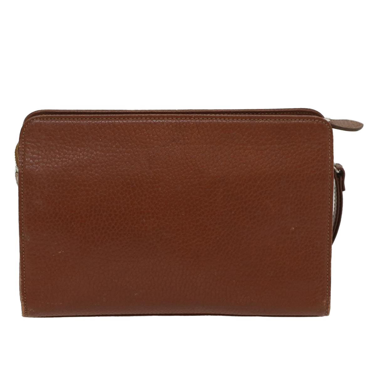 Burberry Clutch Bag Leather Brown Auth bs8539