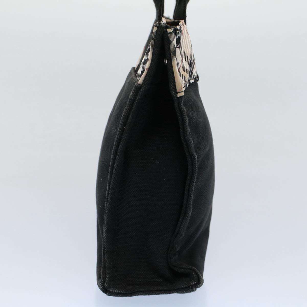 Burberry Blue Label Tote Bag Canvas Black Auth bs8542