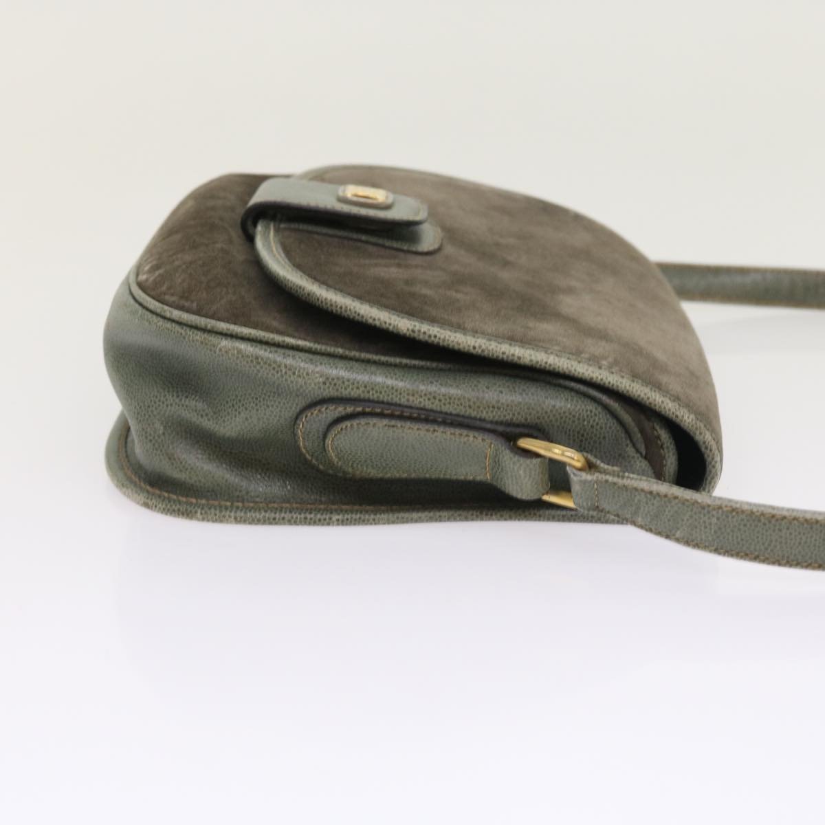 Luxury CELINE Shoulder Bag Suede Gray 8616