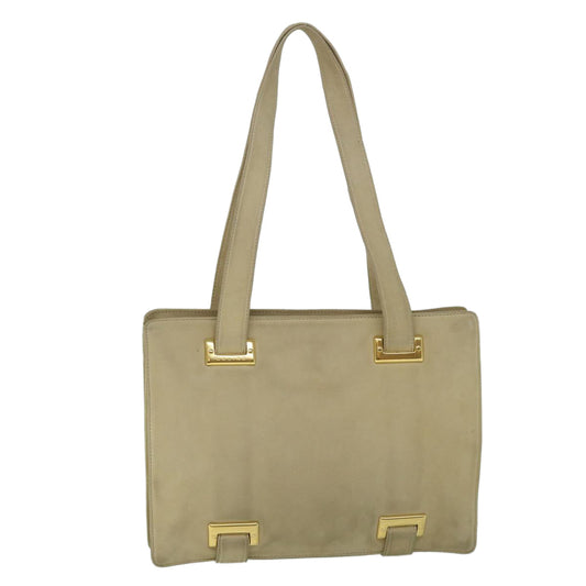 Luxury CELINE Shoulder Bag Suede Beige 8698