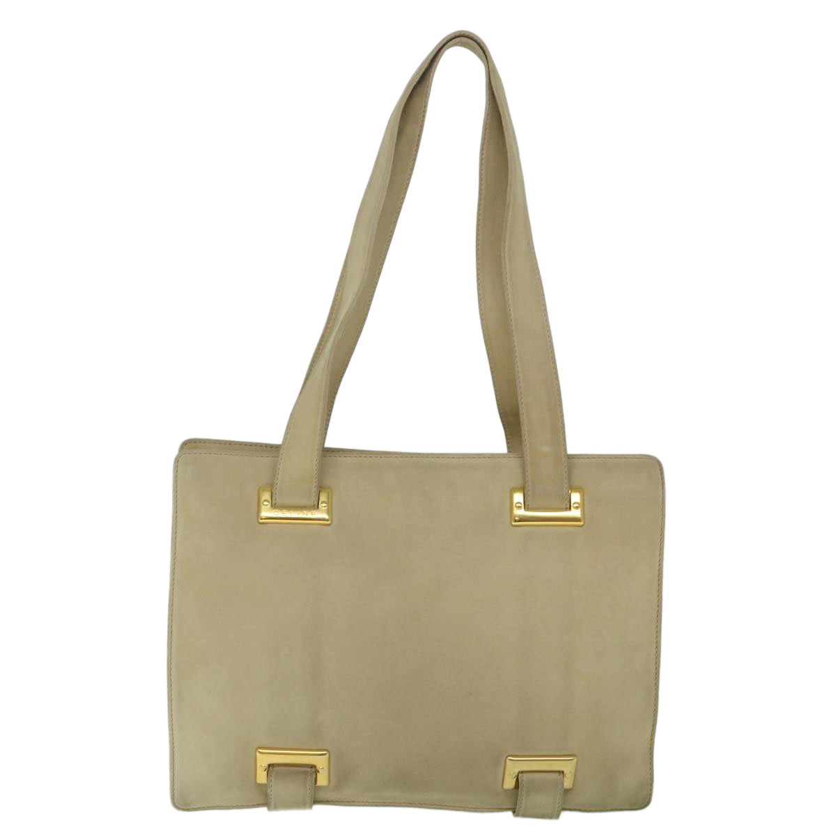 Luxury CELINE Shoulder Bag Suede Beige 8698