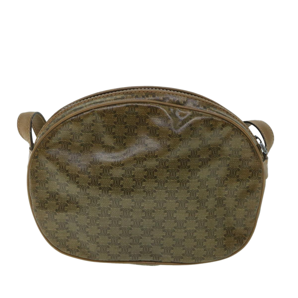 Luxury CELINE Macadam Canvas Shoulder Bag Brown 8712