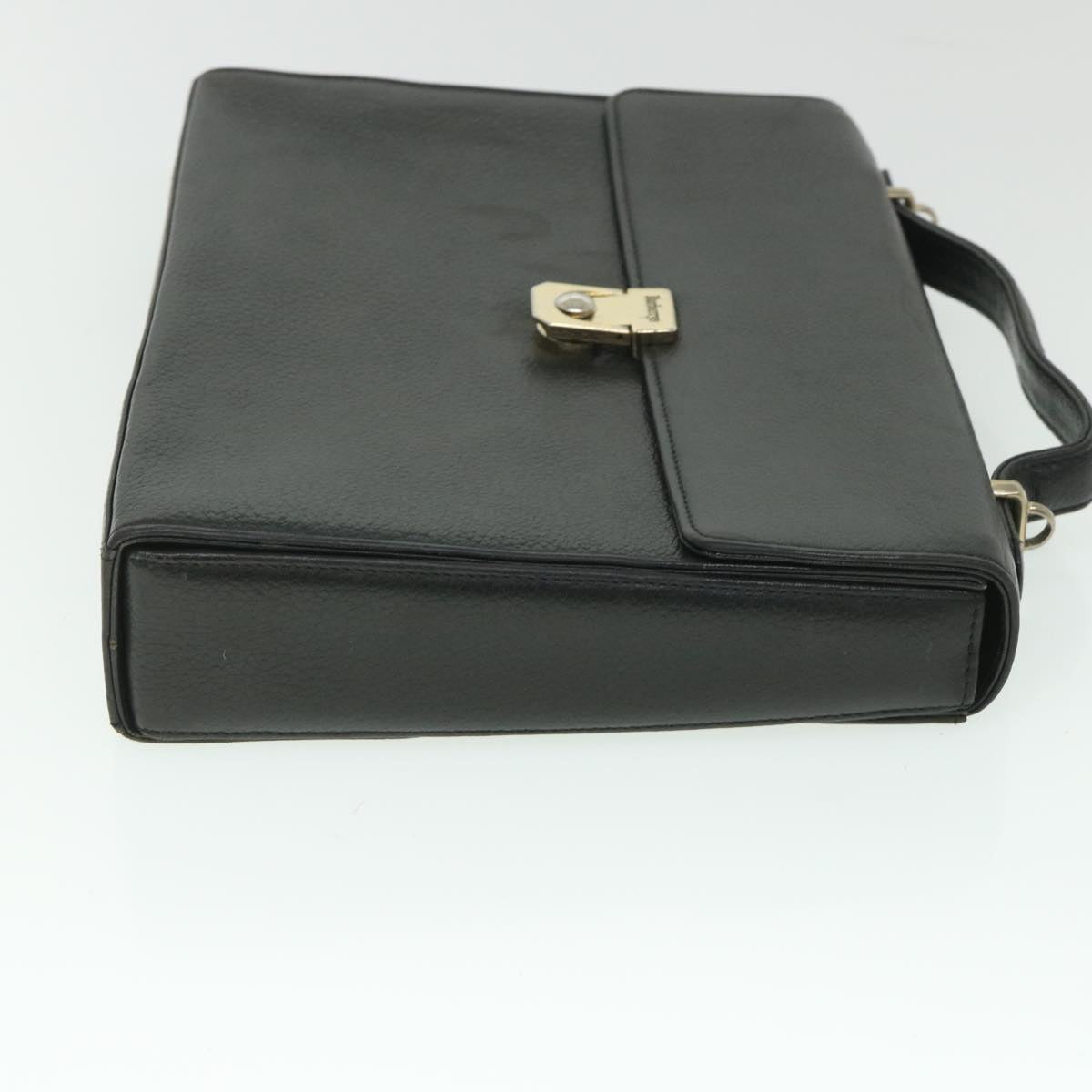 Burberry Hand Bag Leather 2way Black Auth bs8729