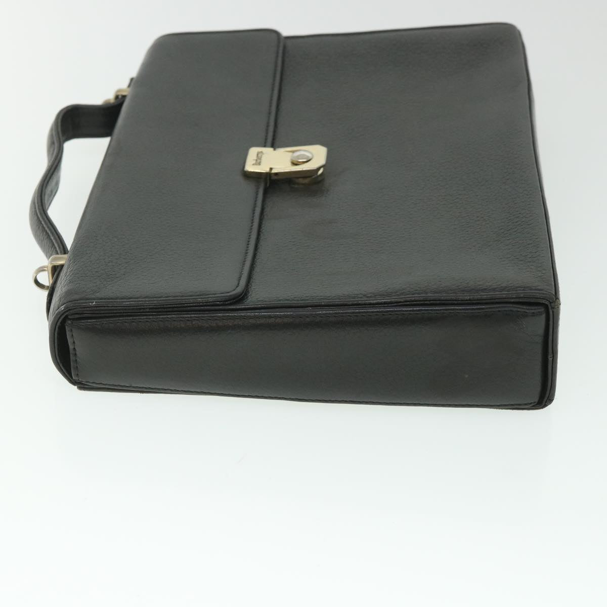 Burberry Hand Bag Leather 2way Black Auth bs8729