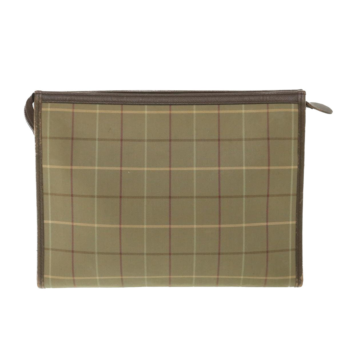 Burberry Nova Check Clutch Bag Nylon Canvas Brown Auth bs9092