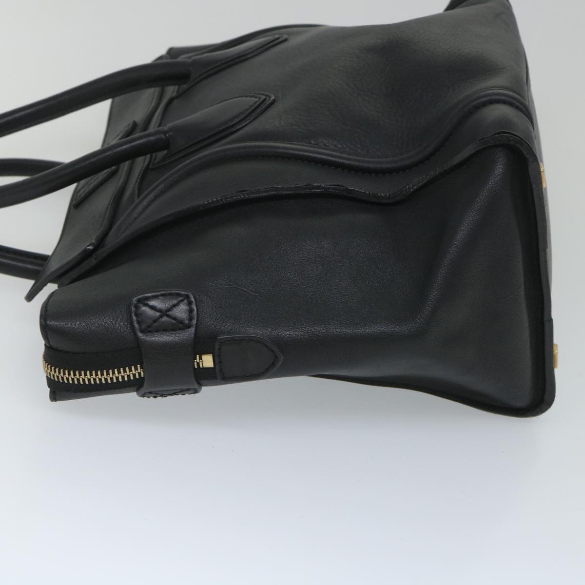 Luxury CELINE Luggage Tote Bag Leather Black 9159