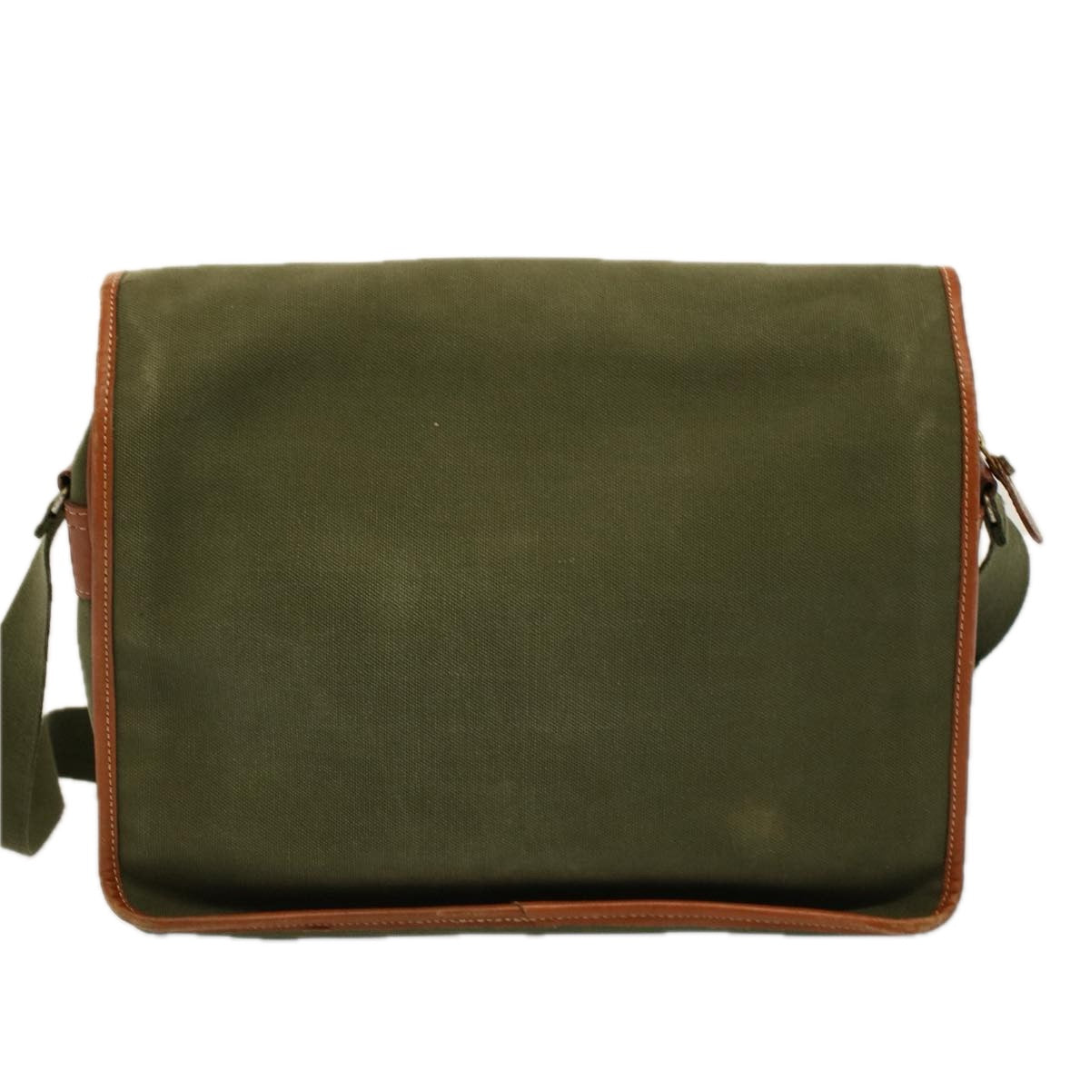 BURBERRYSs Shoulder Bag Canvas Khaki Auth bs9442