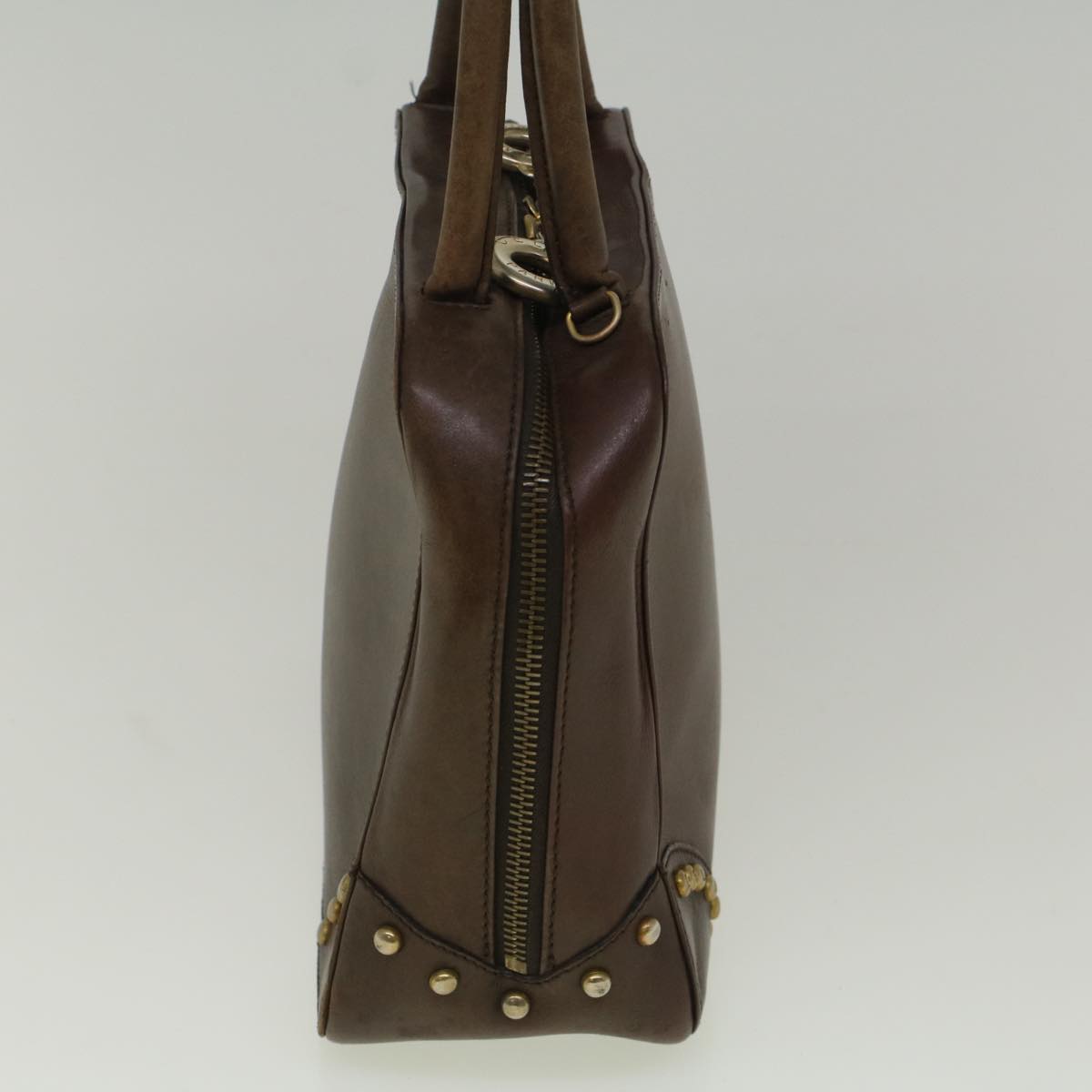 Luxury CELINE Hand Bag Leather Brown 9808