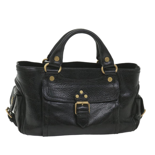 Luxury CELINE Hand Bag Leather Black 9854