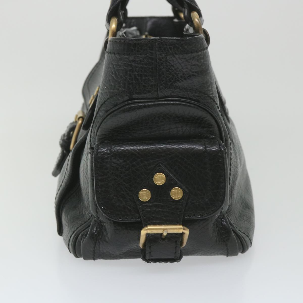 Luxury CELINE Hand Bag Leather Black 9854