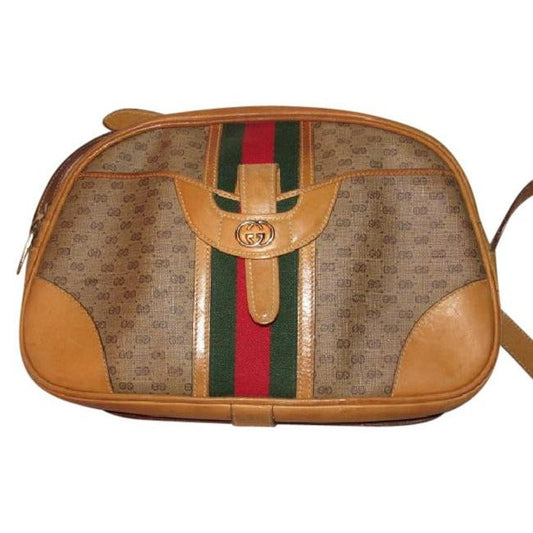 Gucci Leather Canvas Shoulder Bag