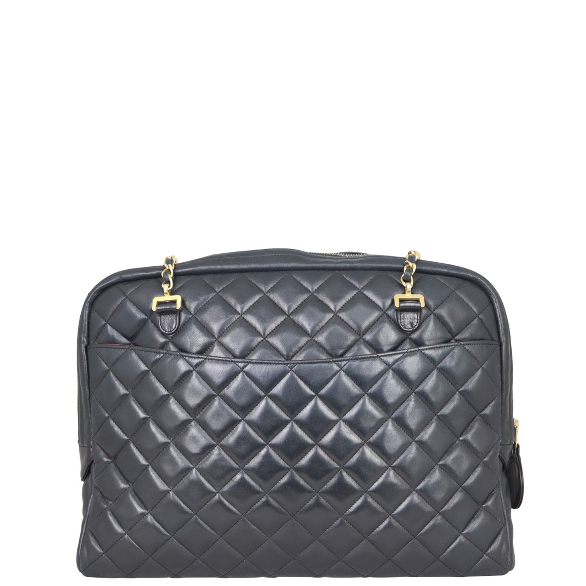 Chanel Vintage Quilted Lambskin Zip Tote