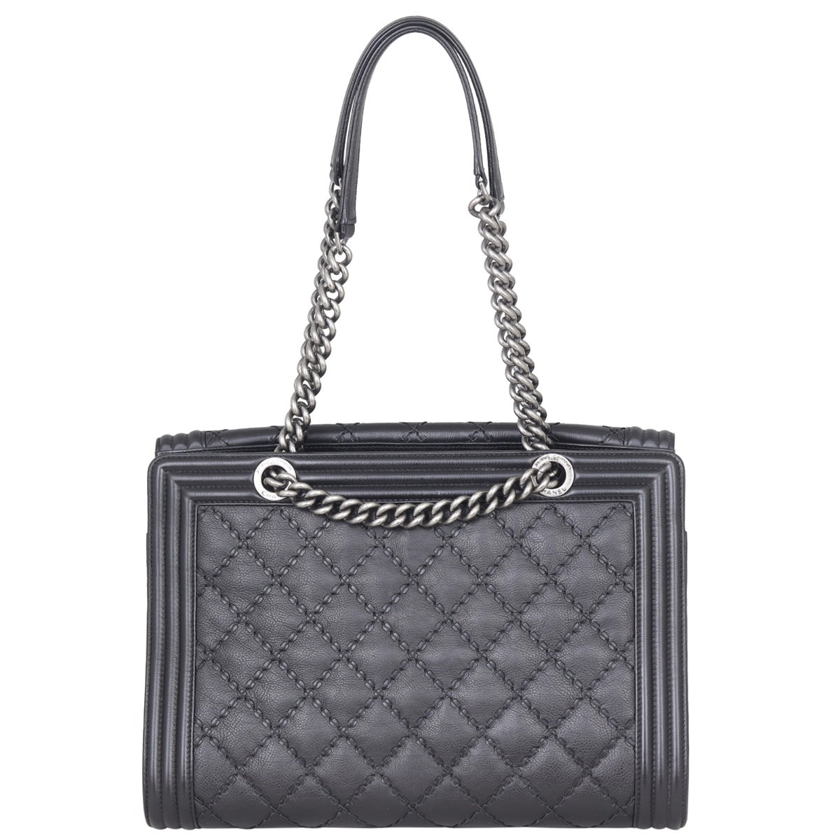 Chanel Boy Double Stitch Large Shopping Tote