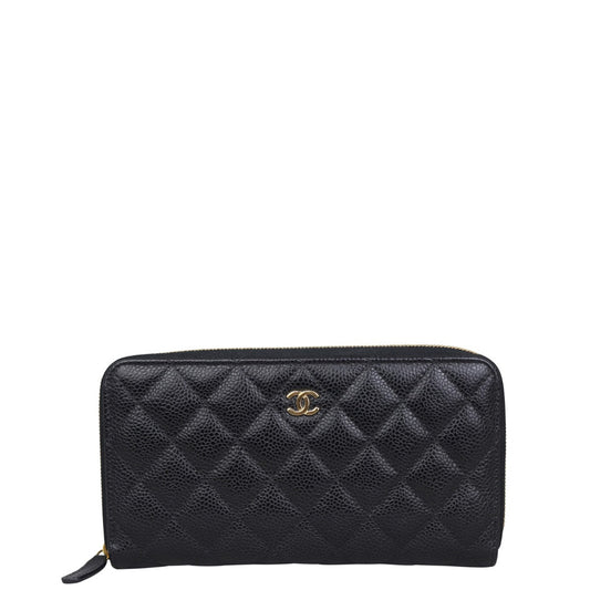 Chanel Classic Long Zipped Wallet | Gold Hardware