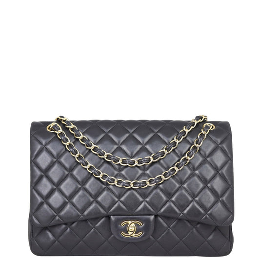 Chanel Classic Single Flap Maxi Lambskin | Black Gold Hardware