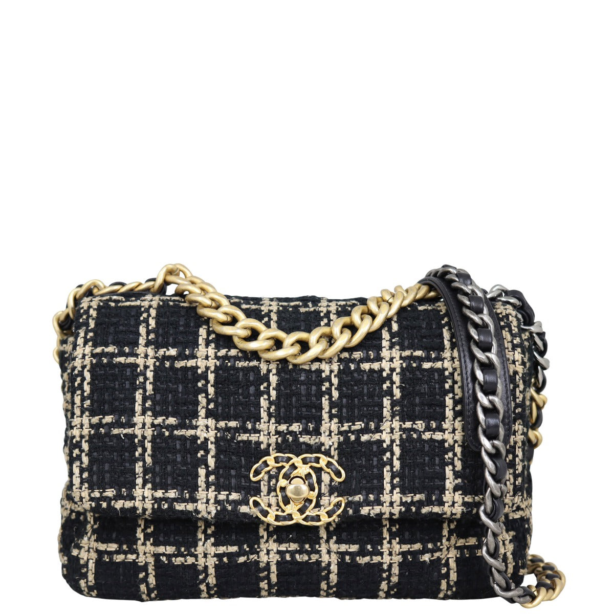Chanel 19 Tweed Flap Bag Medium | Black
