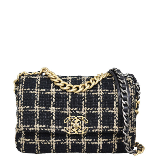 Chanel 19 Tweed Flap Bag Medium | Black